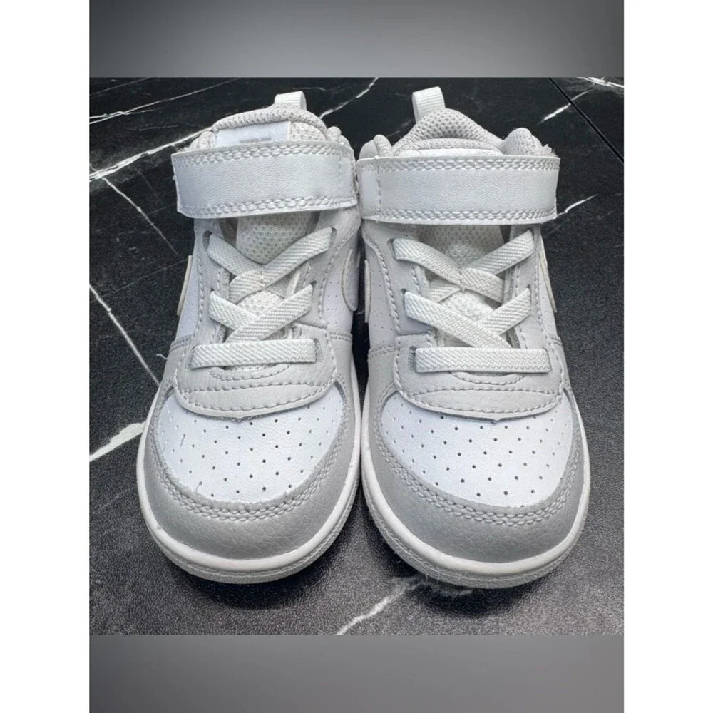 Nike Kids High Top Sneakers White Gray Toddler 6C BNWOB Hook Loop